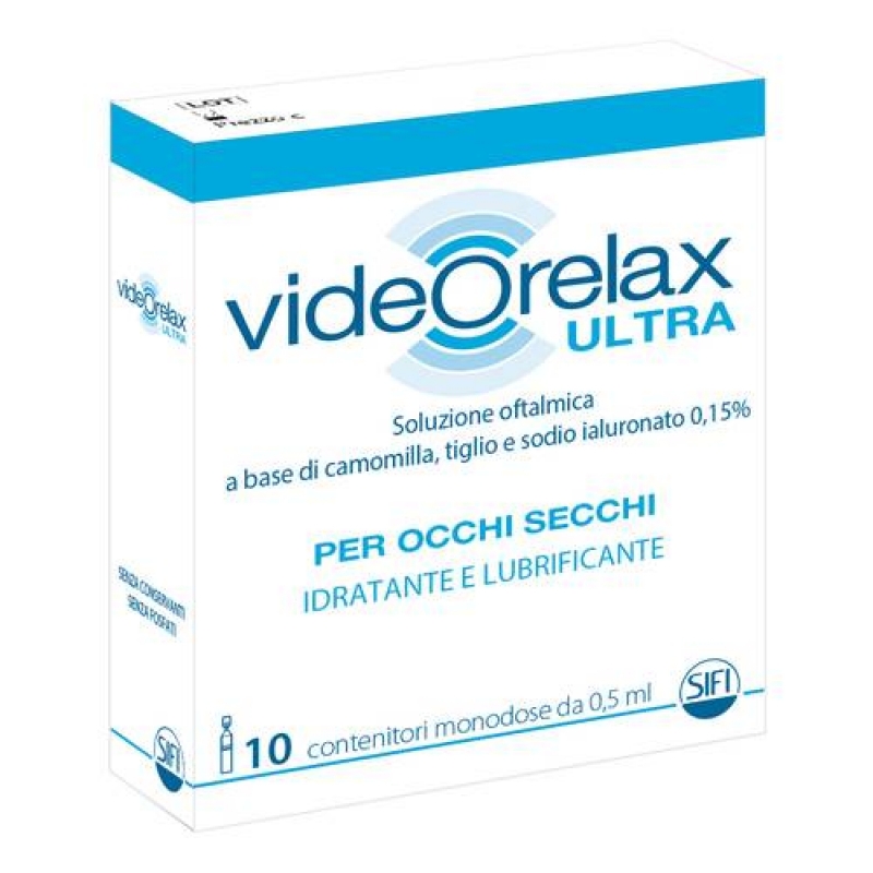 COLLIRIO IDRATANTE E LUBRIFICANTE VIDEORELAX ULTRA MONODOSE 0,5 ML 10 PEZZI