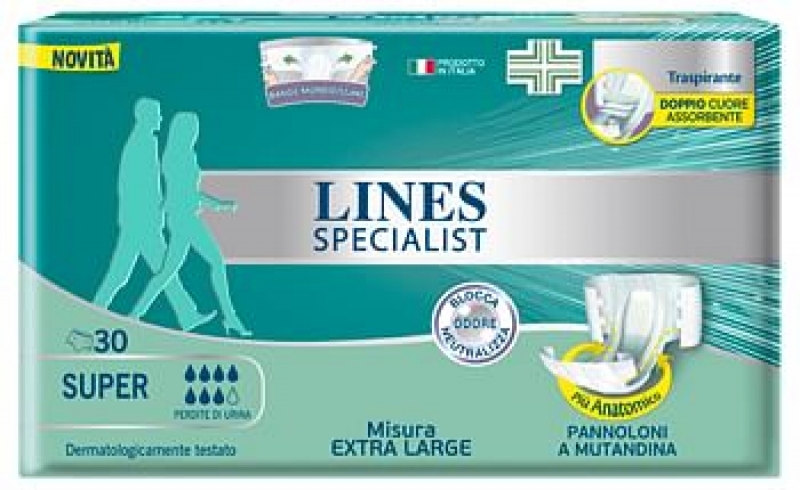 PANNOLONE MUTANDINA LINES SPECIALIST CLASSIC SUPER ULTRA MG 30 PEZZI