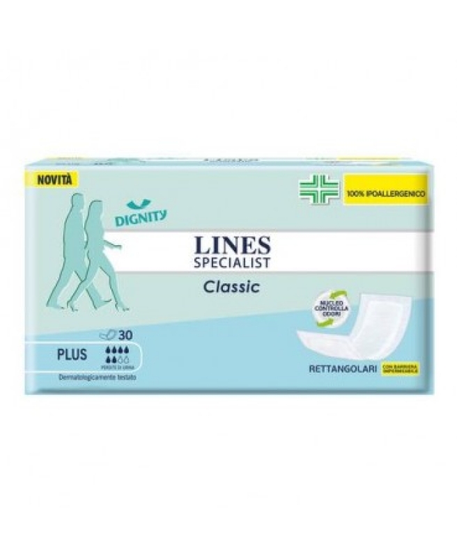 PANNOLONE LINES SPECIALIST CLASSIC RETTANGOLARE CON BARRIERA 30 PEZZI