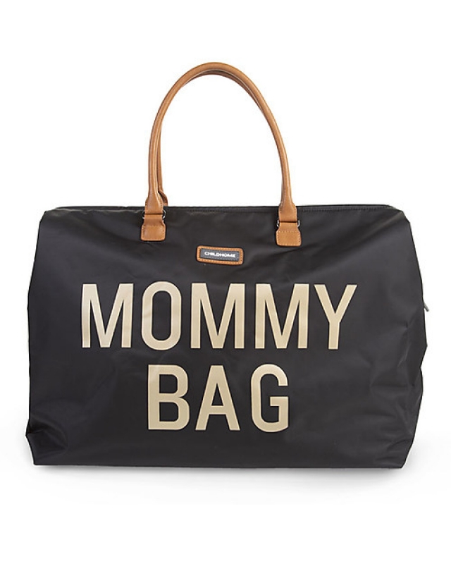 CHILDHOME MOMMY BAG BORSA FASCIATOIO NERO E ORO