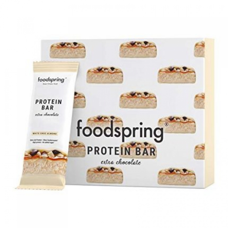 FOODSPRING PROTEIN BAR EXTRA CIOCCOLATO - CIOCCOLATO BIANCO E MANDORLE 1 PZ