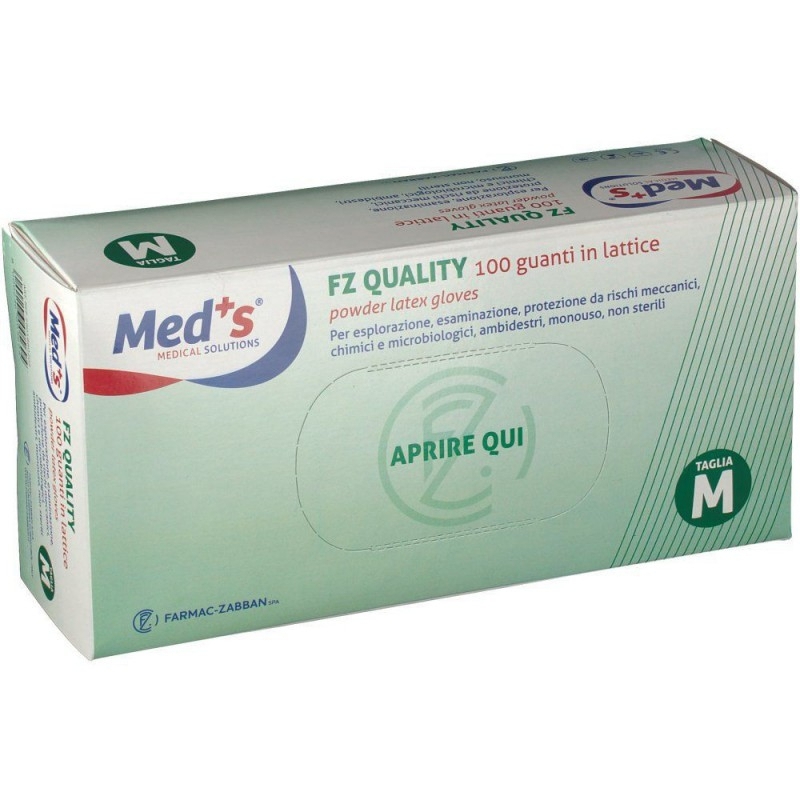 GUANTI MEDS LATTICE PER ESPLORAZIONE FZ QUALITY MISURA MEDIUM 1 SCATOLA 100 GUANTI