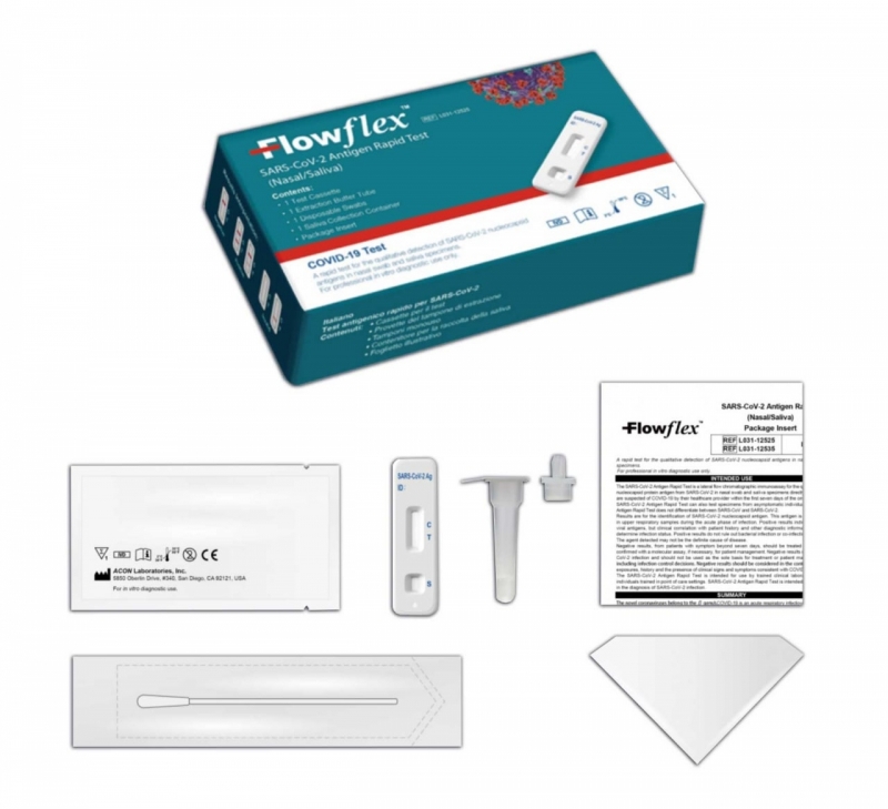 FLOWFLEX SARS COV 2 NASALE/SALIVARE - TEST RAPIDO ANTIGENICO AUTODIAGNOSI COVID 19